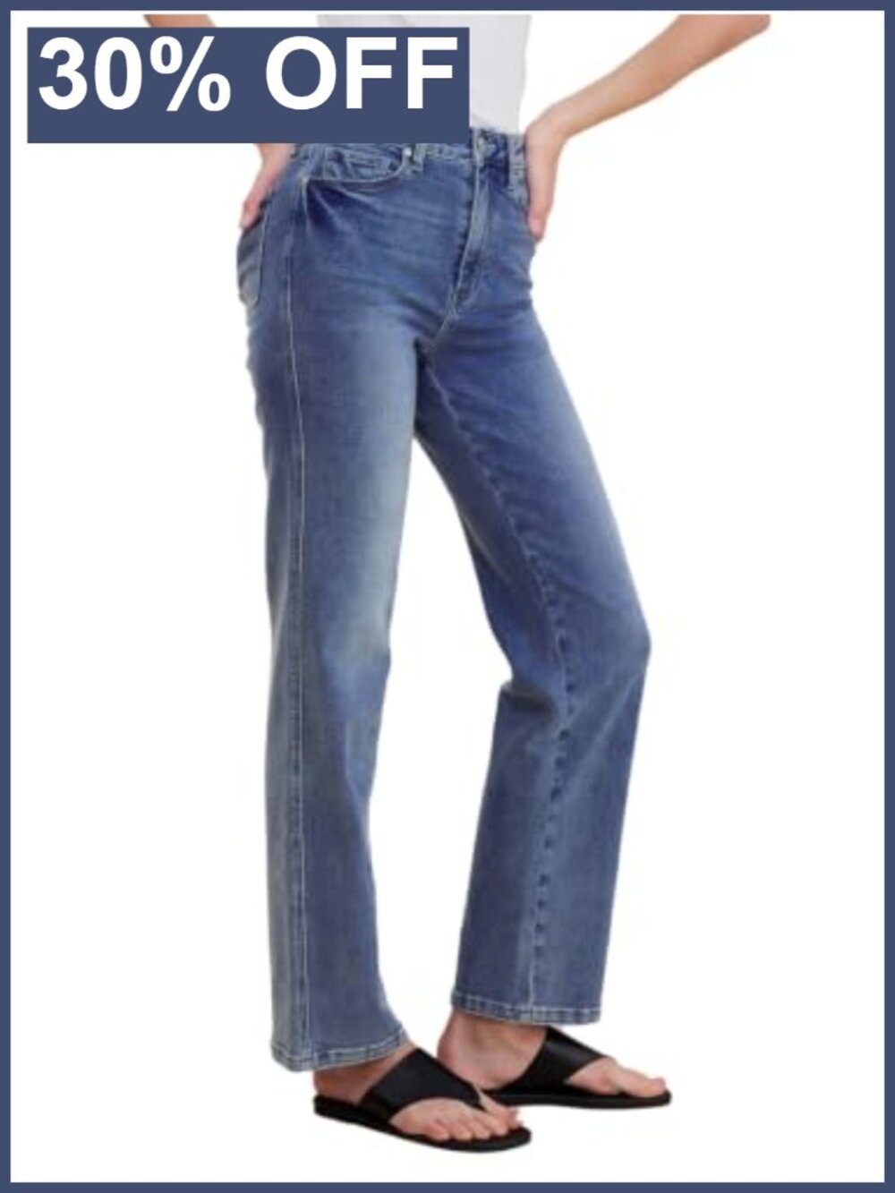 Women High Rise Curvy Straight Leg Jeans Butt Lifting Stretchy Denim Pants
